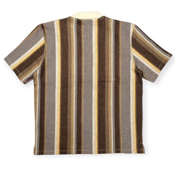 NEW Nicholas Daley Stripe Polo Shirt SIZE L Brown HOLIDAY GIFT CHRISTMAS PRESENT - Picture 2 of 12